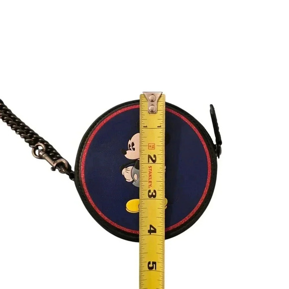 Coach X Disney Round Coin Case Wristlet With Mickey Mouse in V5/Blue Leather - Picture 7 of 9